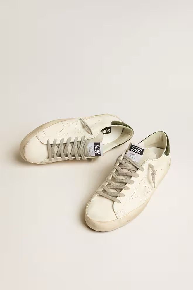 GOLDEN GOOSE SUPERSTAR "Perforated Star and Military Green"
