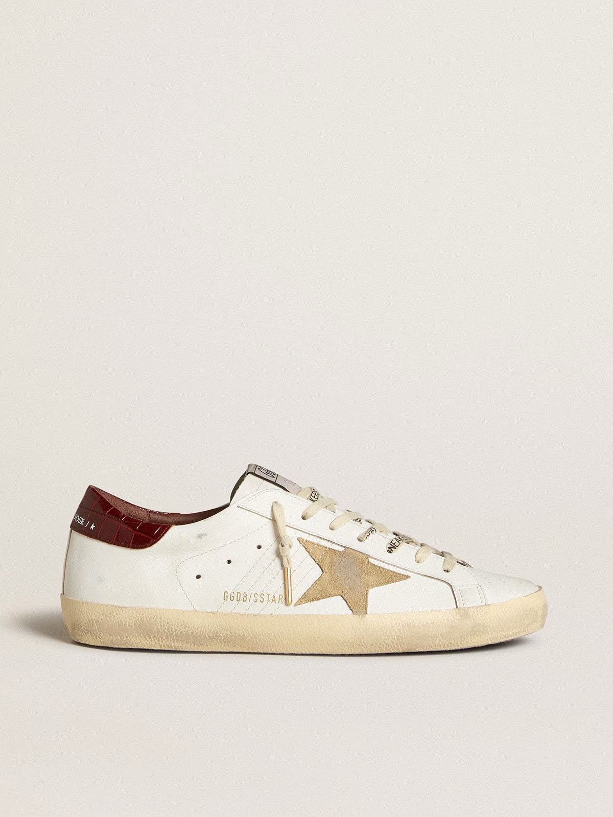 GOLDEN GOOSE SUPERSTAR " Bordeaux Croc-Print Leather"