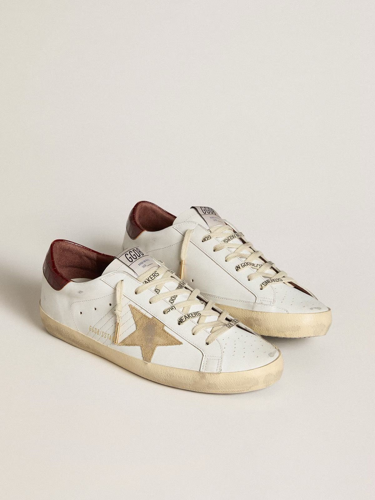GOLDEN GOOSE SUPERSTAR " Bordeaux Croc-Print Leather"