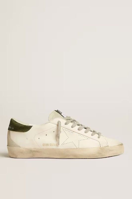 GOLDEN GOOSE SUPERSTAR "Perforated Star and Military Green"