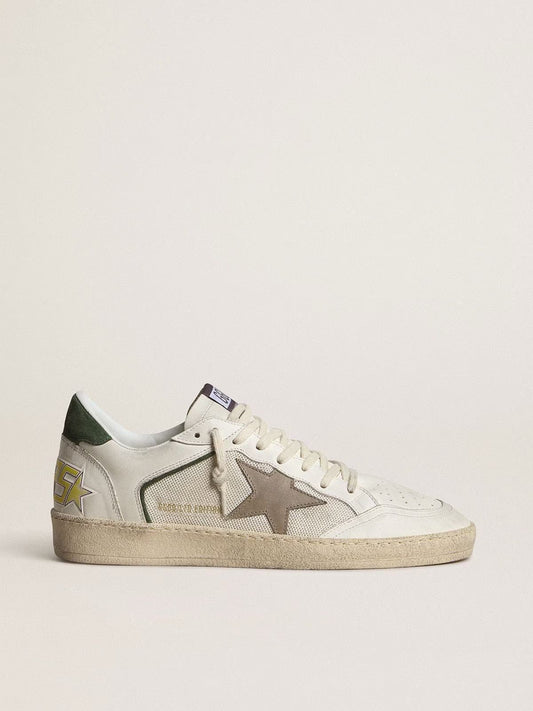 GOLDEN GOOSE BALLSTAR " Green leather heel tab with Yellow-white"