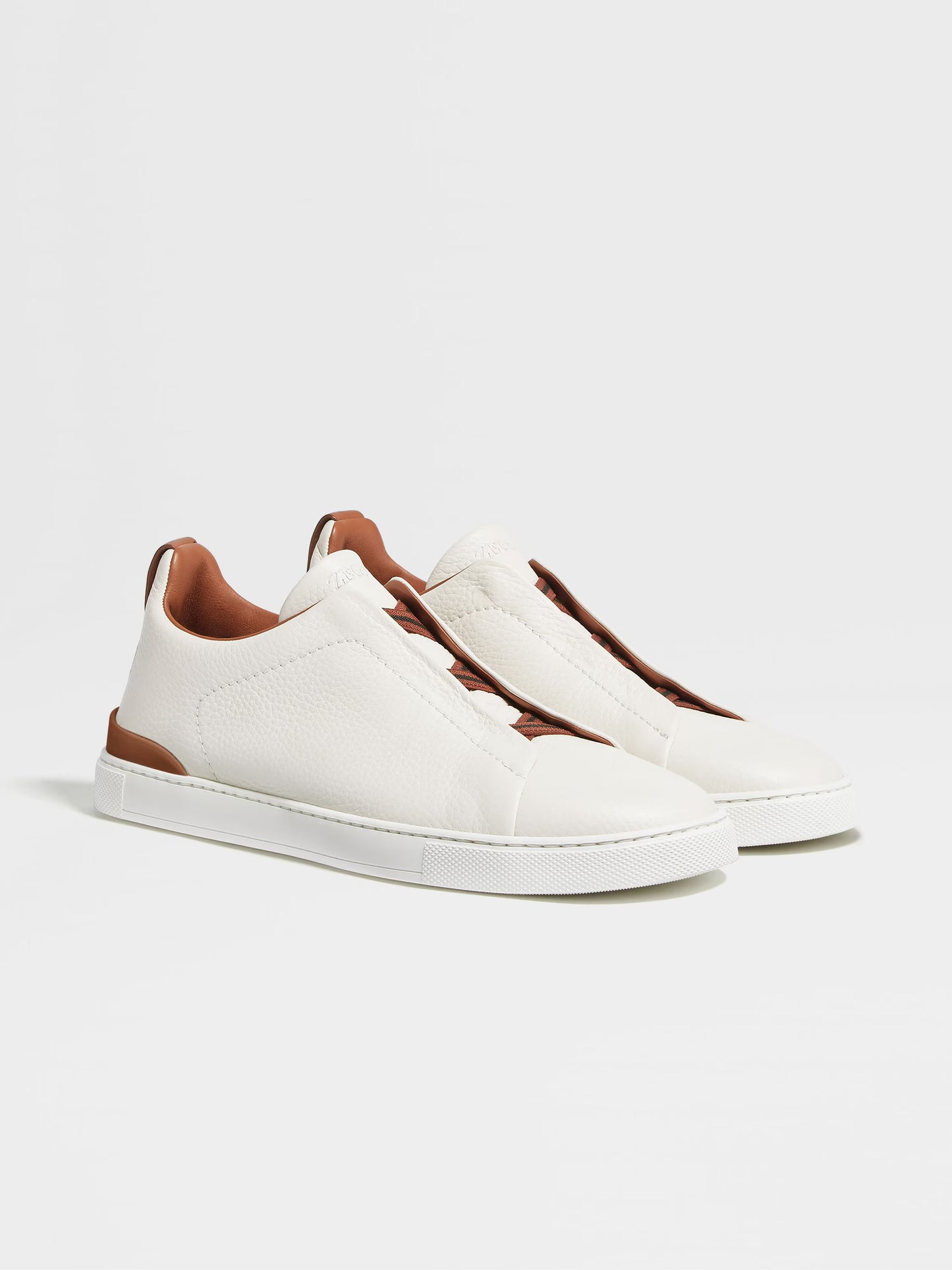 ZEGNA Triple Stitch en Piel de Ciervo Blanco Marfil