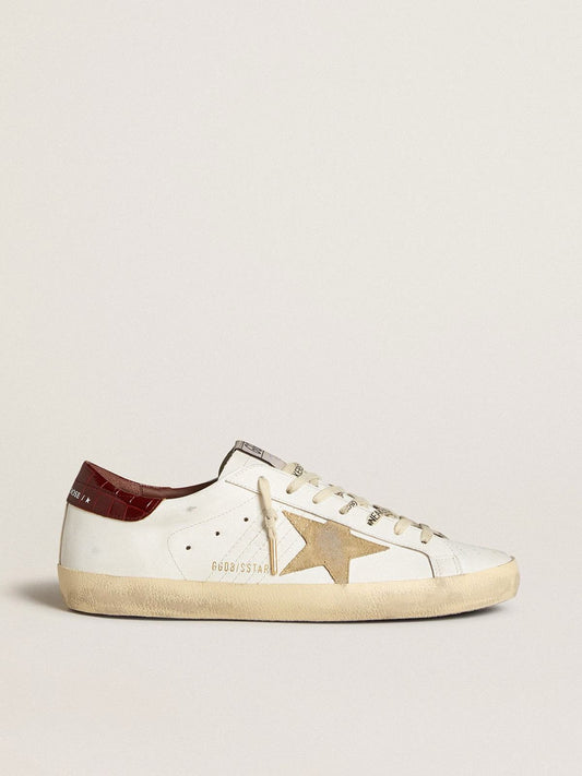 GOLDEN GOOSE SUPERSTAR " Bordeaux Croc-Print Leather"